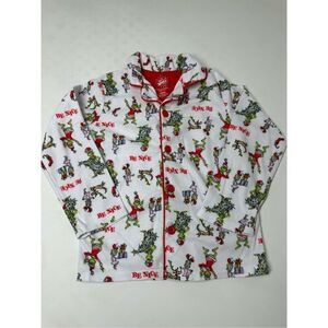 The Grinch Boy's Flannel 'Be Nice' Holiday  Pajama Top Size XS (4-5)
